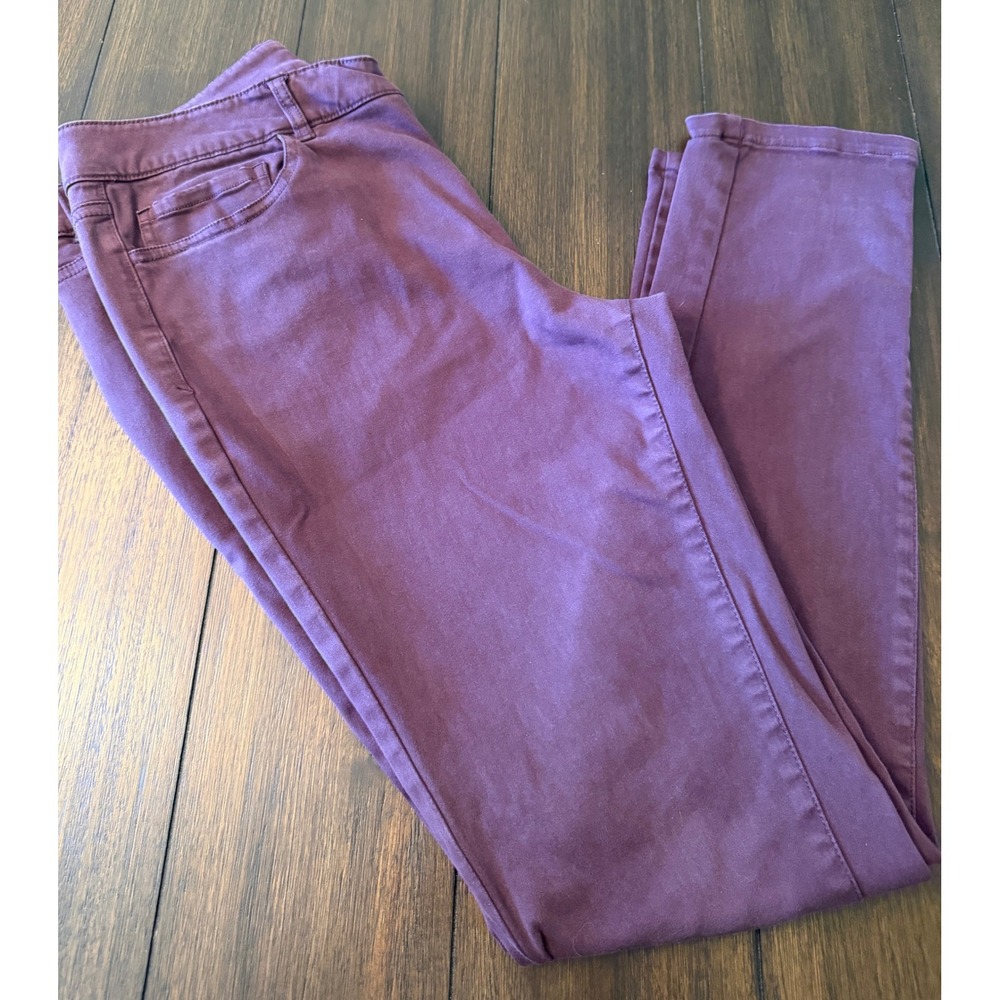 GH Bass & Co Maine Womens Skinny Pants Burgundy Plum Stretch Size 8 RN69426